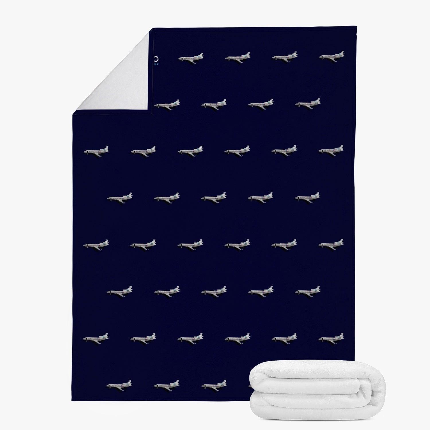 Fleece Decke "Dassault Falcon 7x" dark blue - SUPERSONIC aero 4U