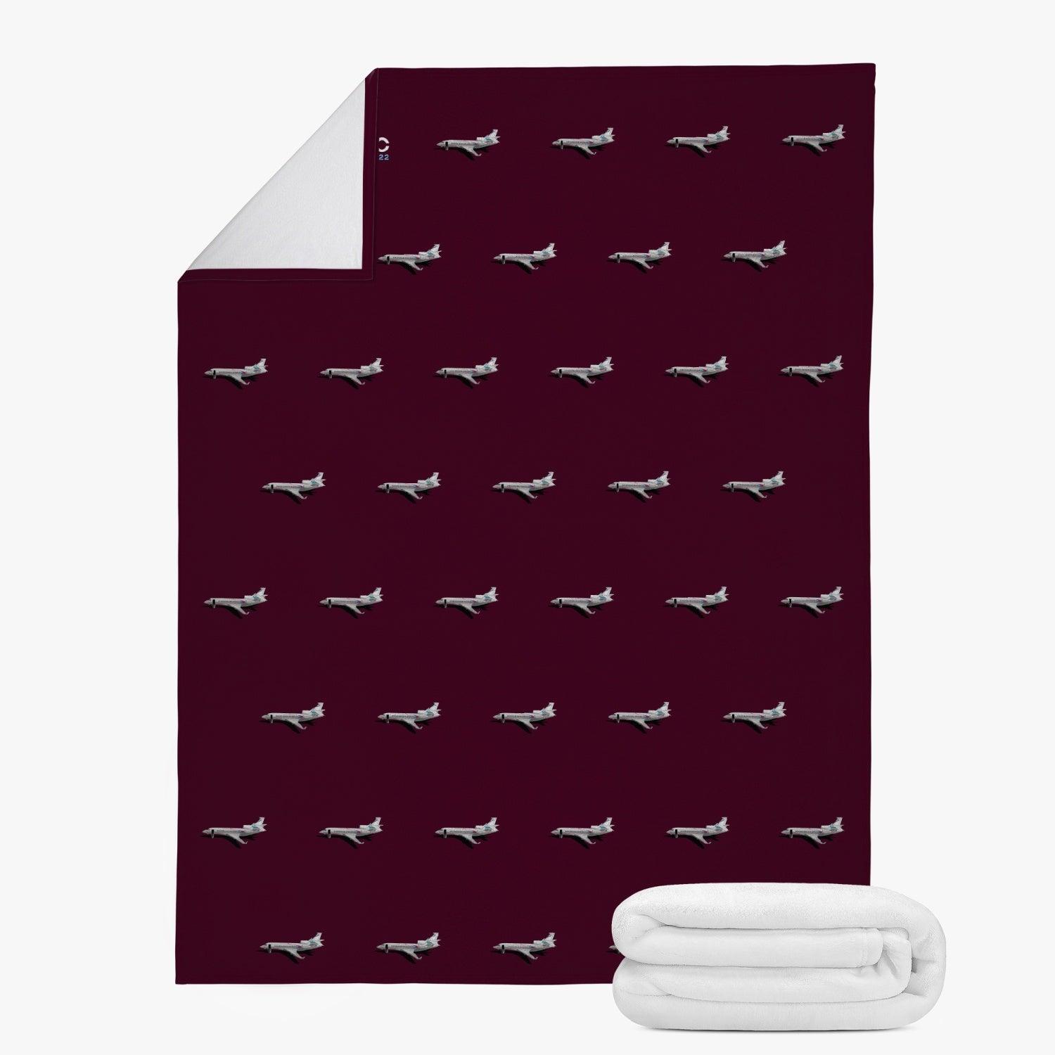 Fleece Decke "Dassault Falcon 7x" dark red - SUPERSONIC aero 4U