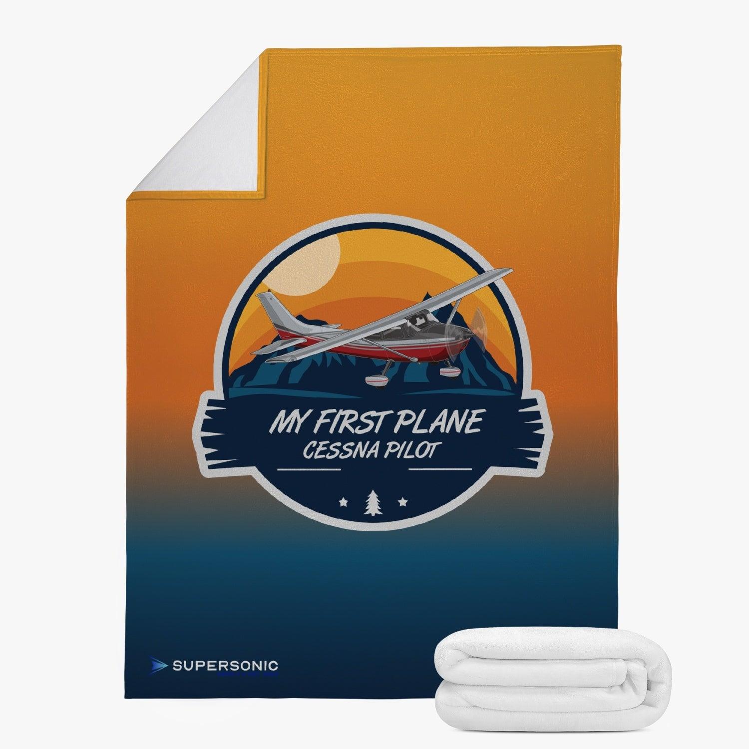 Fleece Decke "My first plane - Cessna Pilot" - SUPERSONIC aero 4U