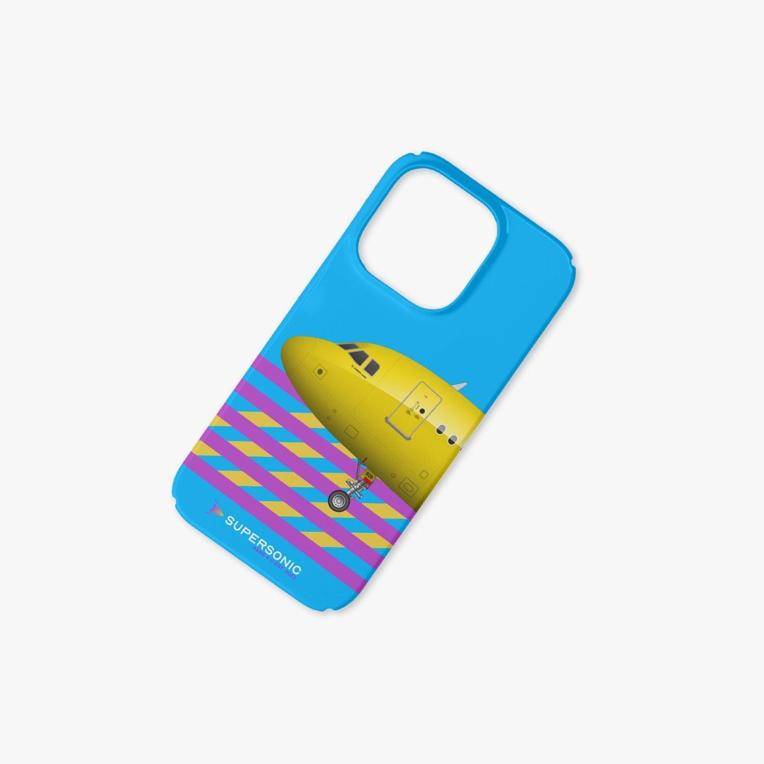 iPhone 14 Pro Case Airbus A320neo blue, pink, yellow - SUPERSONIC aero 4U