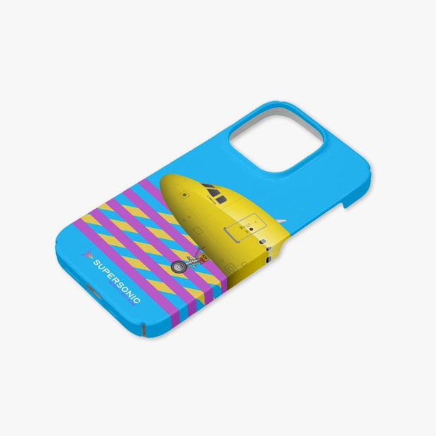 iPhone 14 Pro Case Airbus A320neo blue, pink, yellow - SUPERSONIC aero 4U