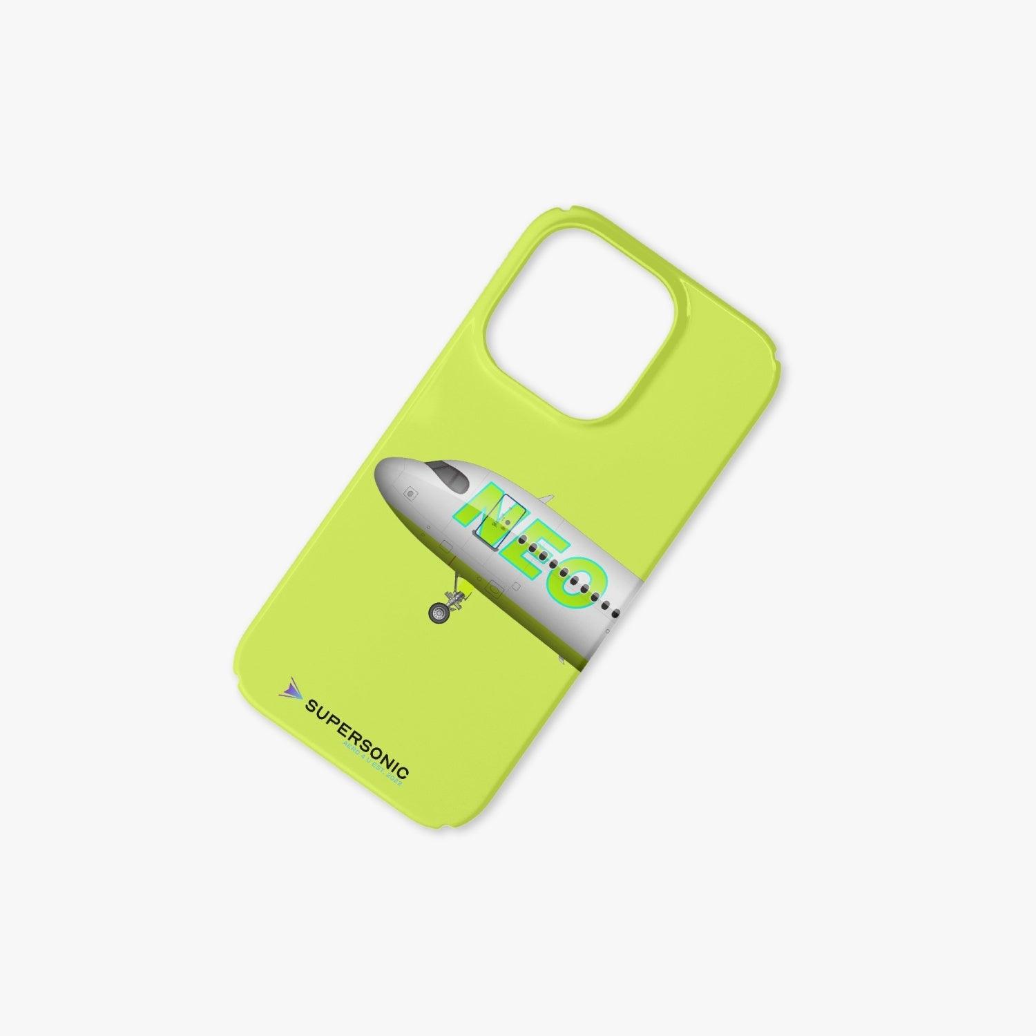 iPhone 14 Pro Case Airbus A320neo neon yellow - SUPERSONIC aero 4U