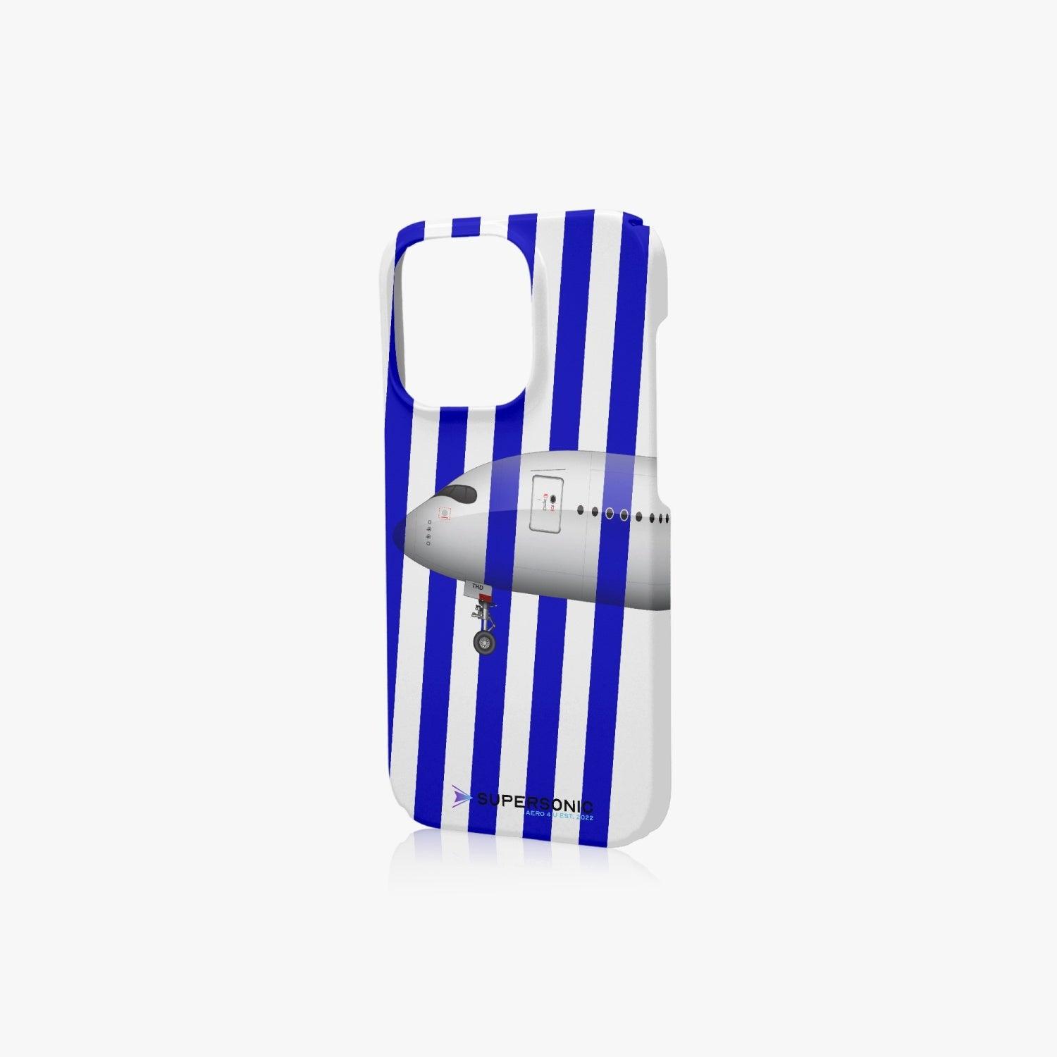 iPhone 14 Pro Case Airbus A350 Stripes blue - SUPERSONIC aero 4U