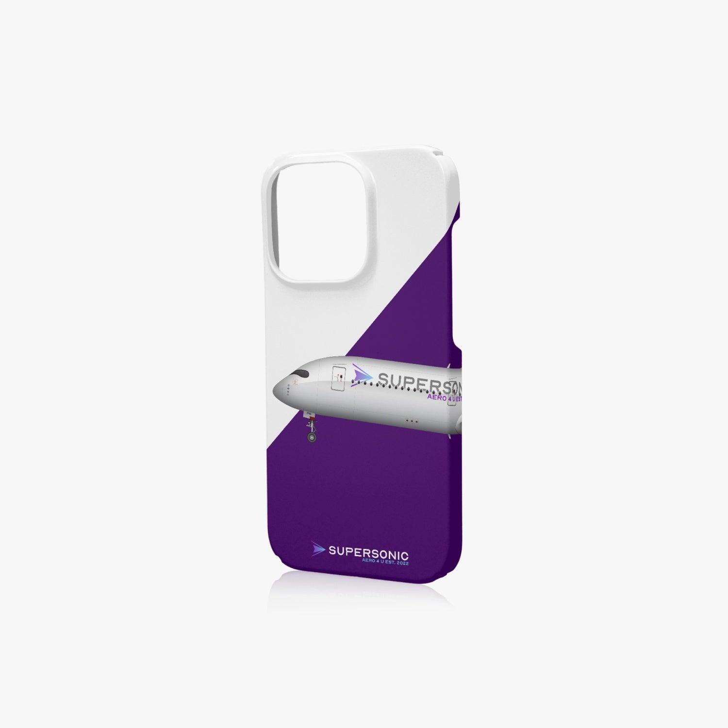 iPhone 14 Pro Case Airbus A350 Supersonic purple/white - SUPERSONIC aero 4U