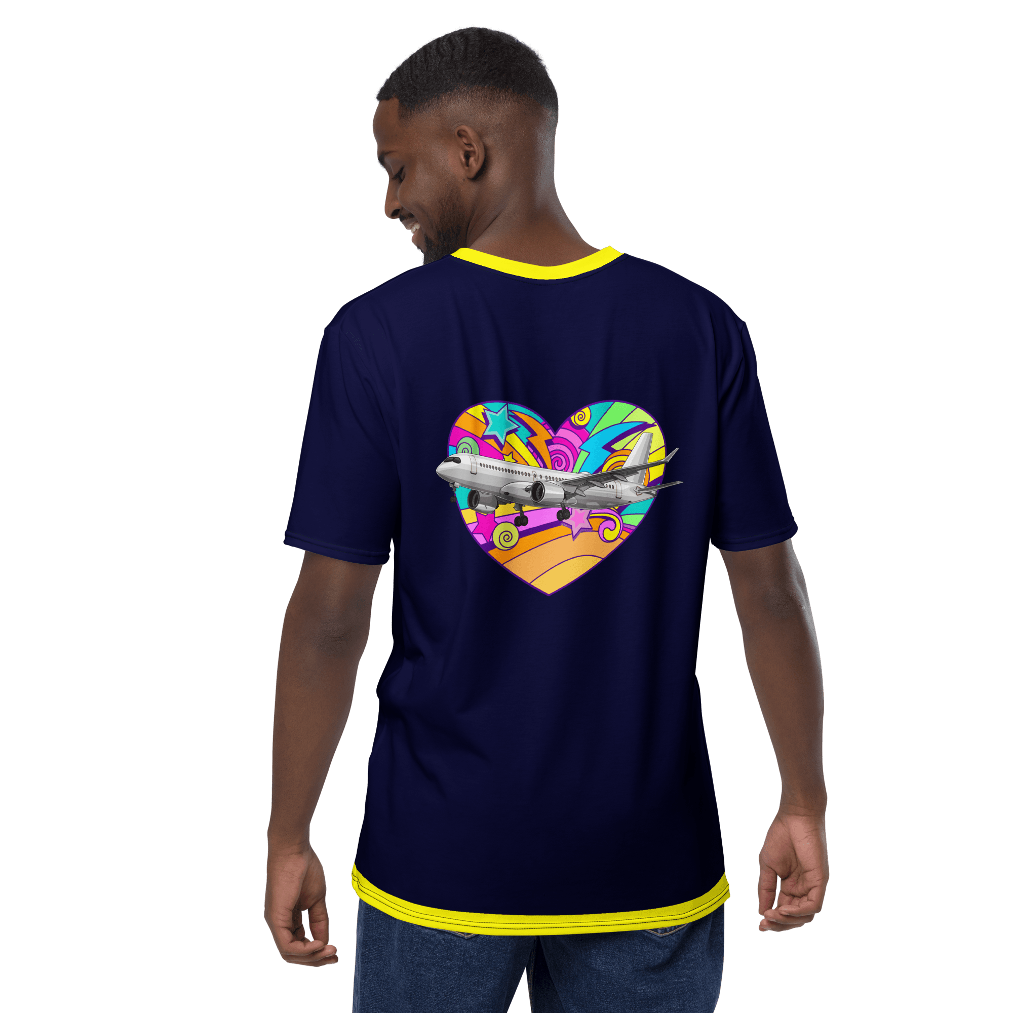 Men's t-shirt "Airbus A220 Heart" AOP All Over Print - SUPERSONIC aero 4U