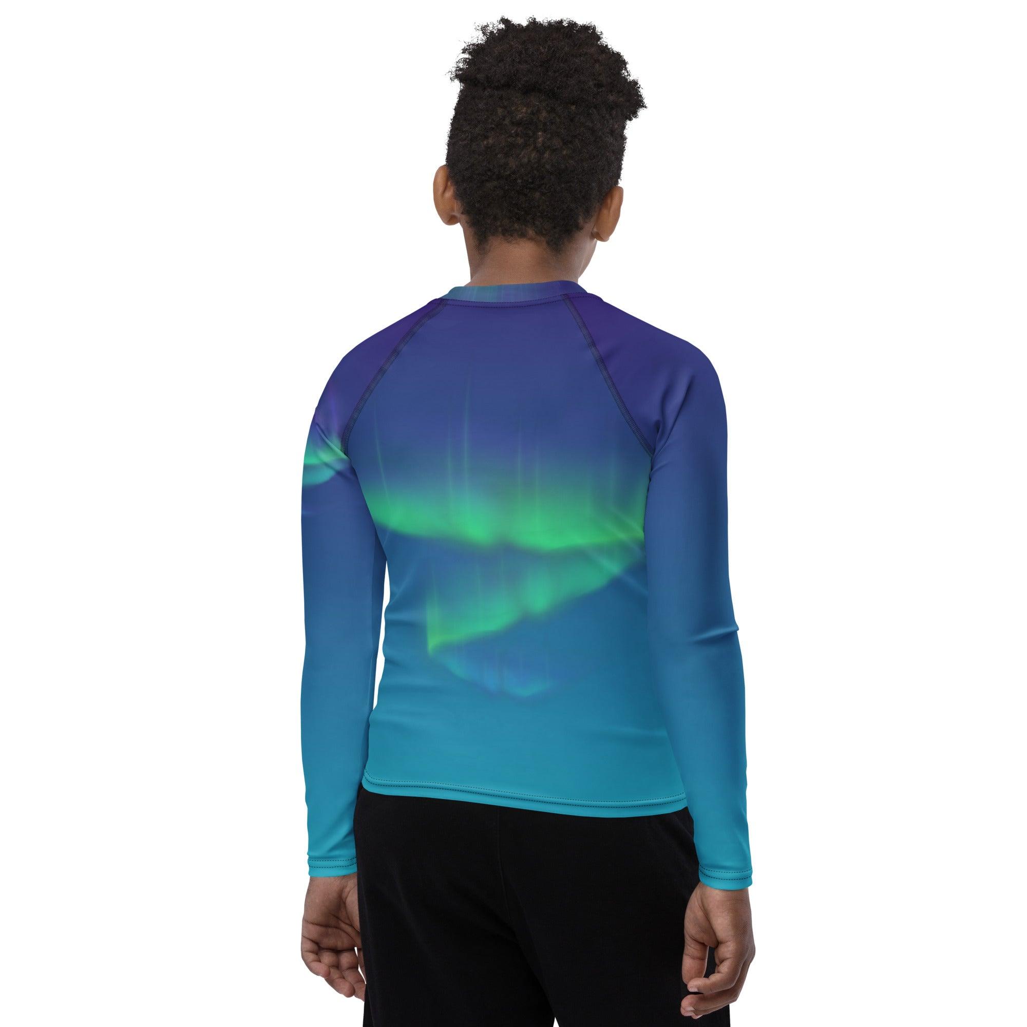 SCHWIMM- UND SONNENSCHUTZSHIRT FÜR JUGENDLICHE UNISEX "POLAR LIGHTS“ AOP ALL OVER PRINT - SUPERSONIC aero 4U