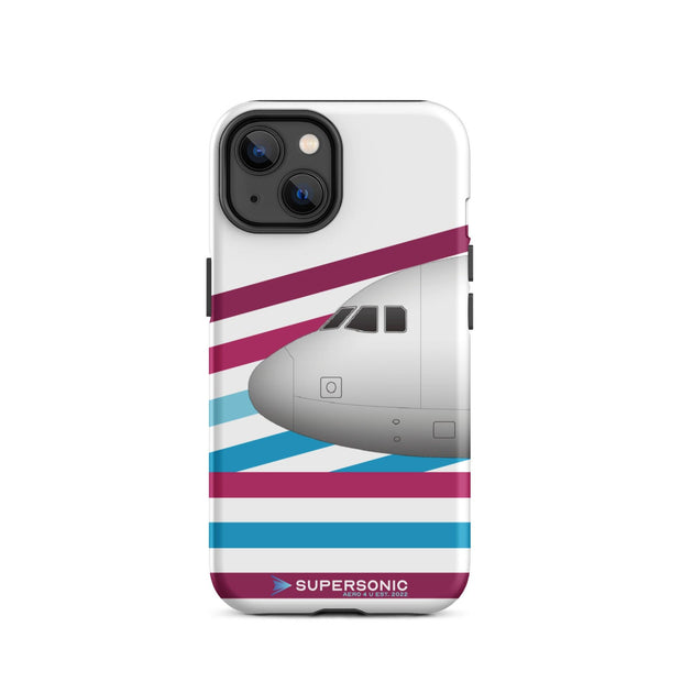 Tough iPhone case Airbus A320 white violett blue - SUPERSONIC aero 4U
