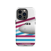 Tough iPhone case Airbus A320 white violett blue - SUPERSONIC aero 4U