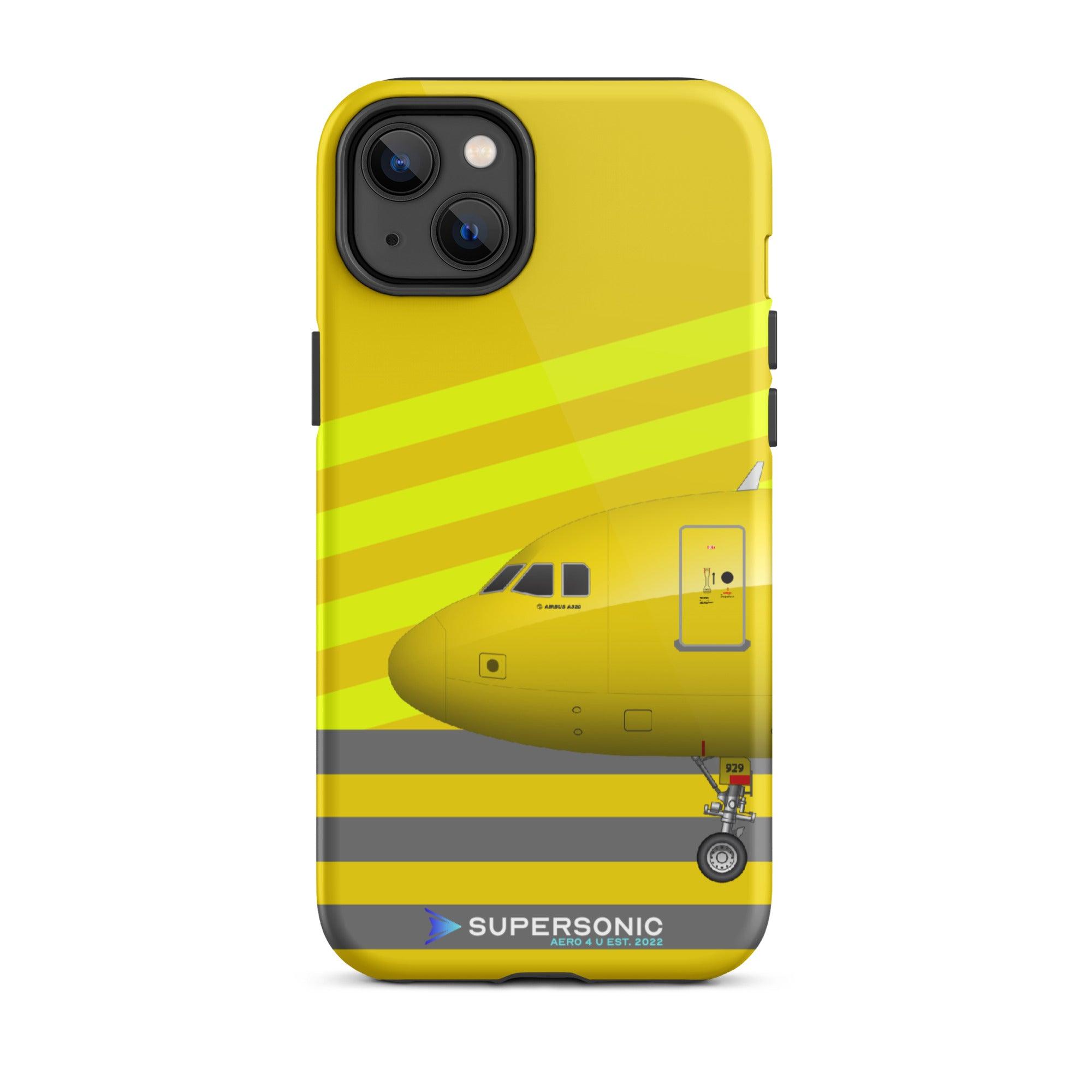 Tough iPhone case "Airbus A320" yellow grey - SUPERSONIC aero 4U