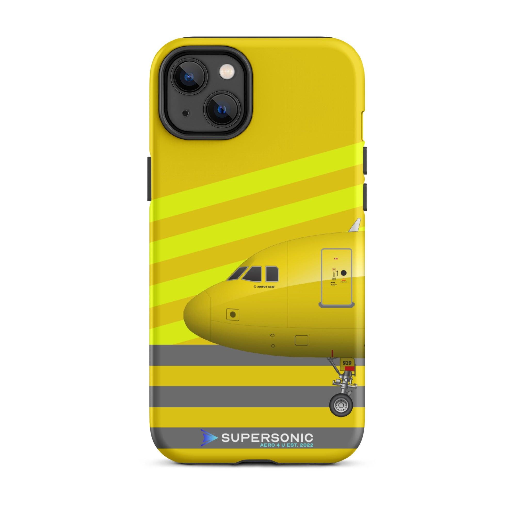 Tough iPhone case "Airbus A320" yellow grey - SUPERSONIC aero 4U