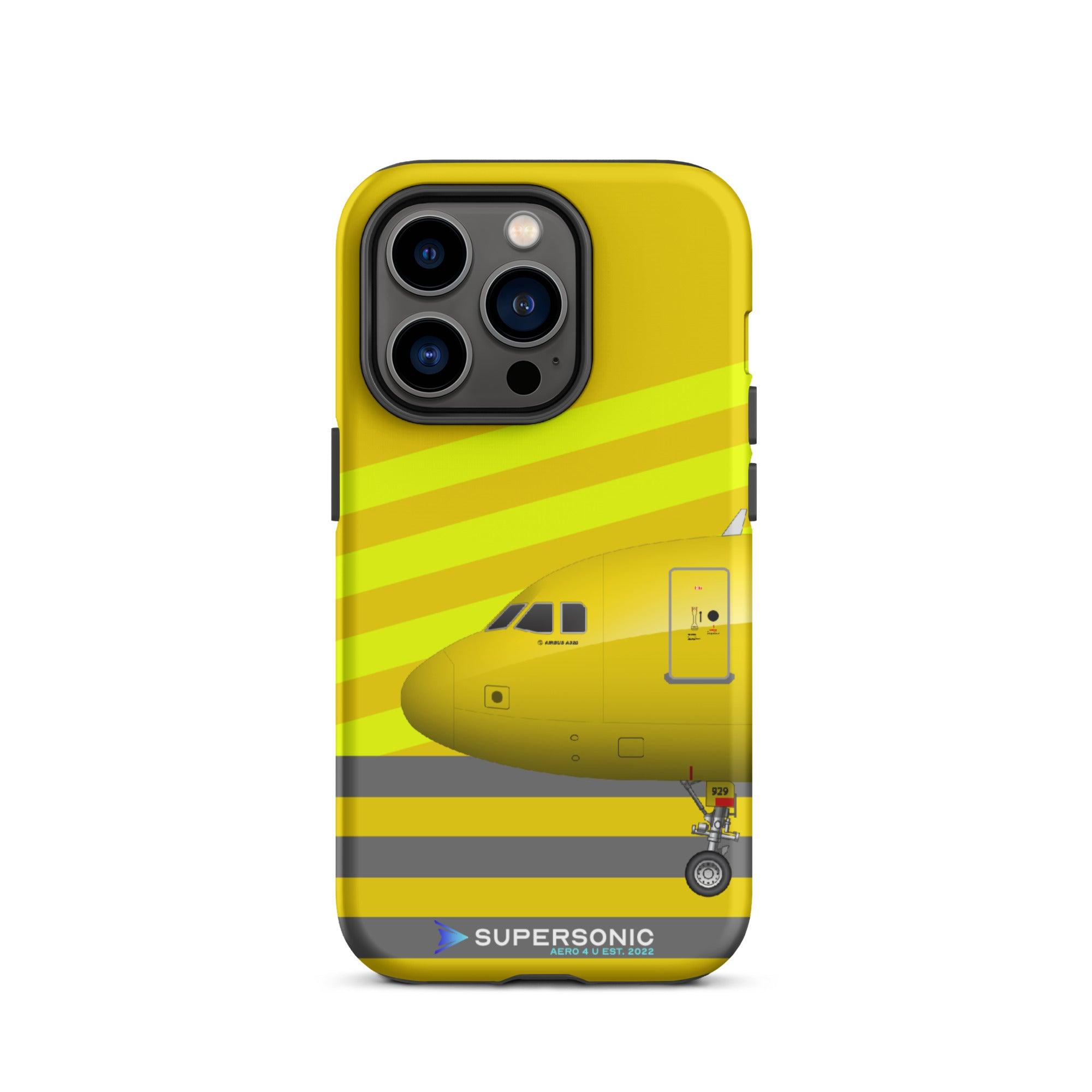 Tough iPhone case "Airbus A320" yellow grey - SUPERSONIC aero 4U