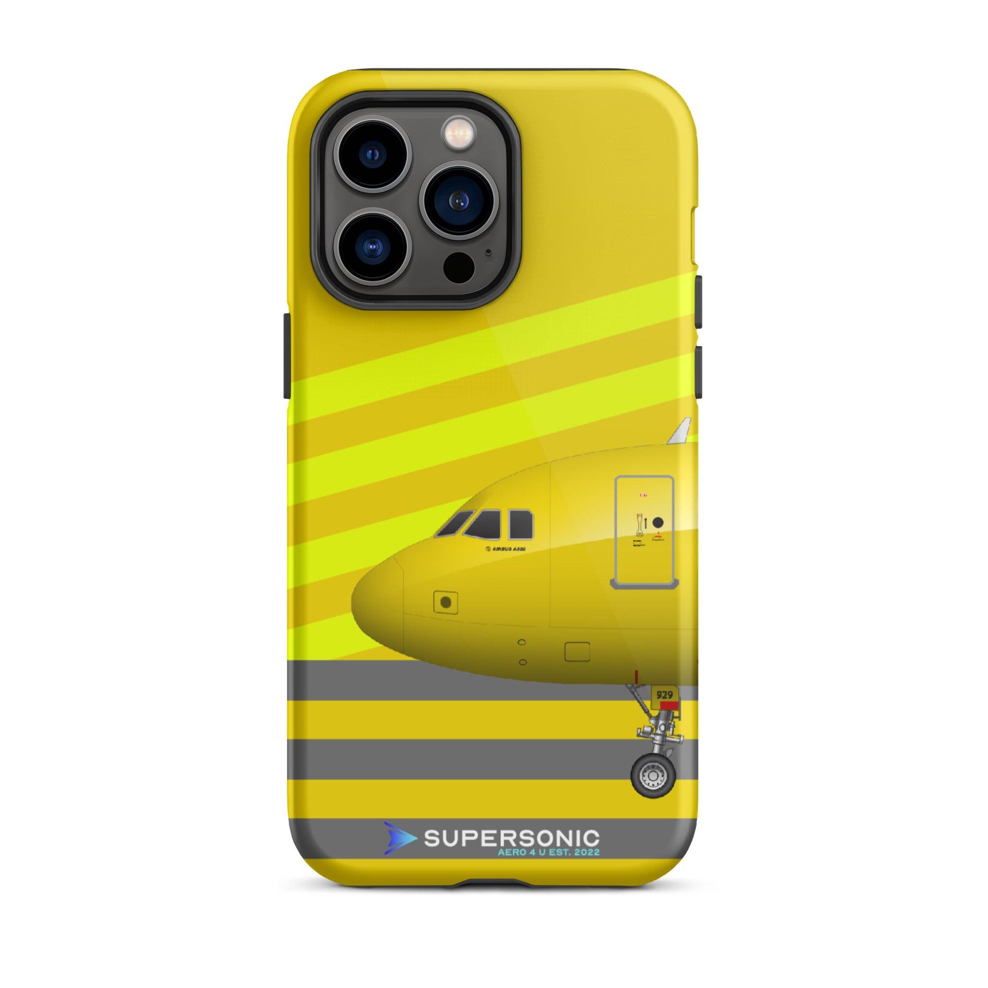 Tough iPhone case "Airbus A320" yellow grey - SUPERSONIC aero 4U