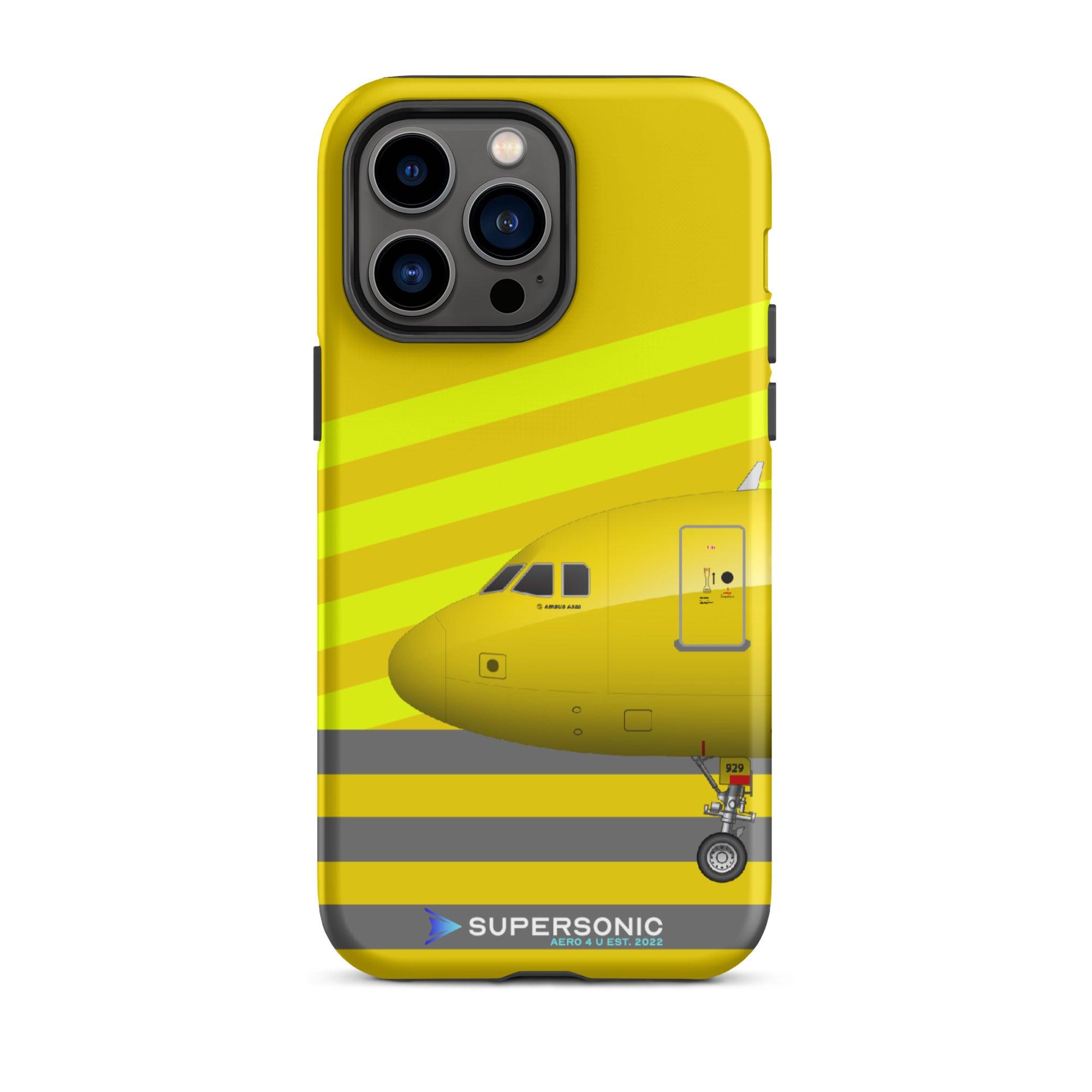 Tough iPhone case "Airbus A320" yellow grey - SUPERSONIC aero 4U