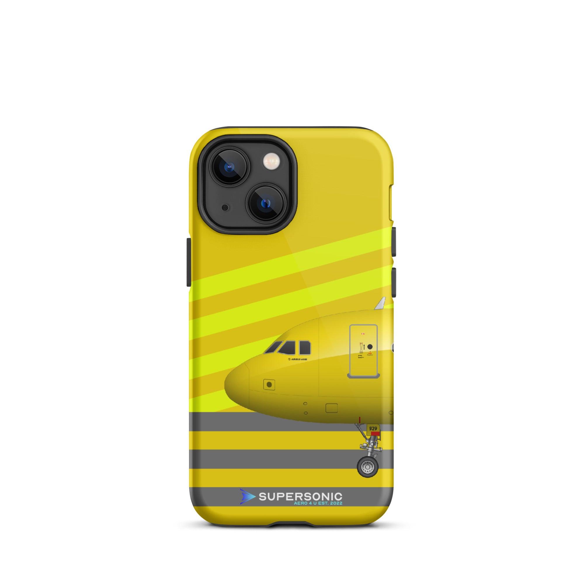 Tough iPhone case "Airbus A320" yellow grey - SUPERSONIC aero 4U