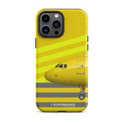 Tough iPhone case "Airbus A320" yellow grey - SUPERSONIC aero 4U