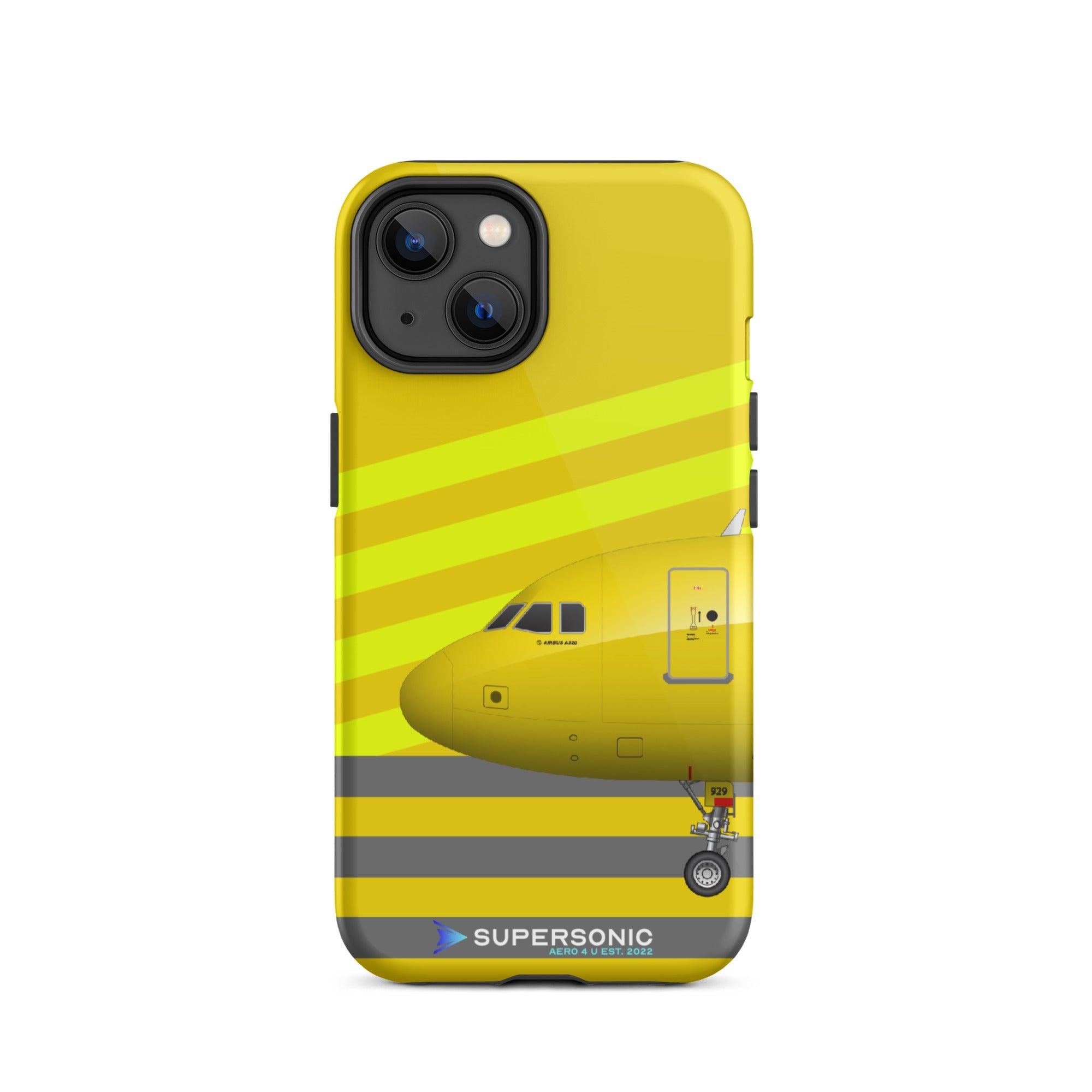 Tough iPhone case "Airbus A320" yellow grey - SUPERSONIC aero 4U