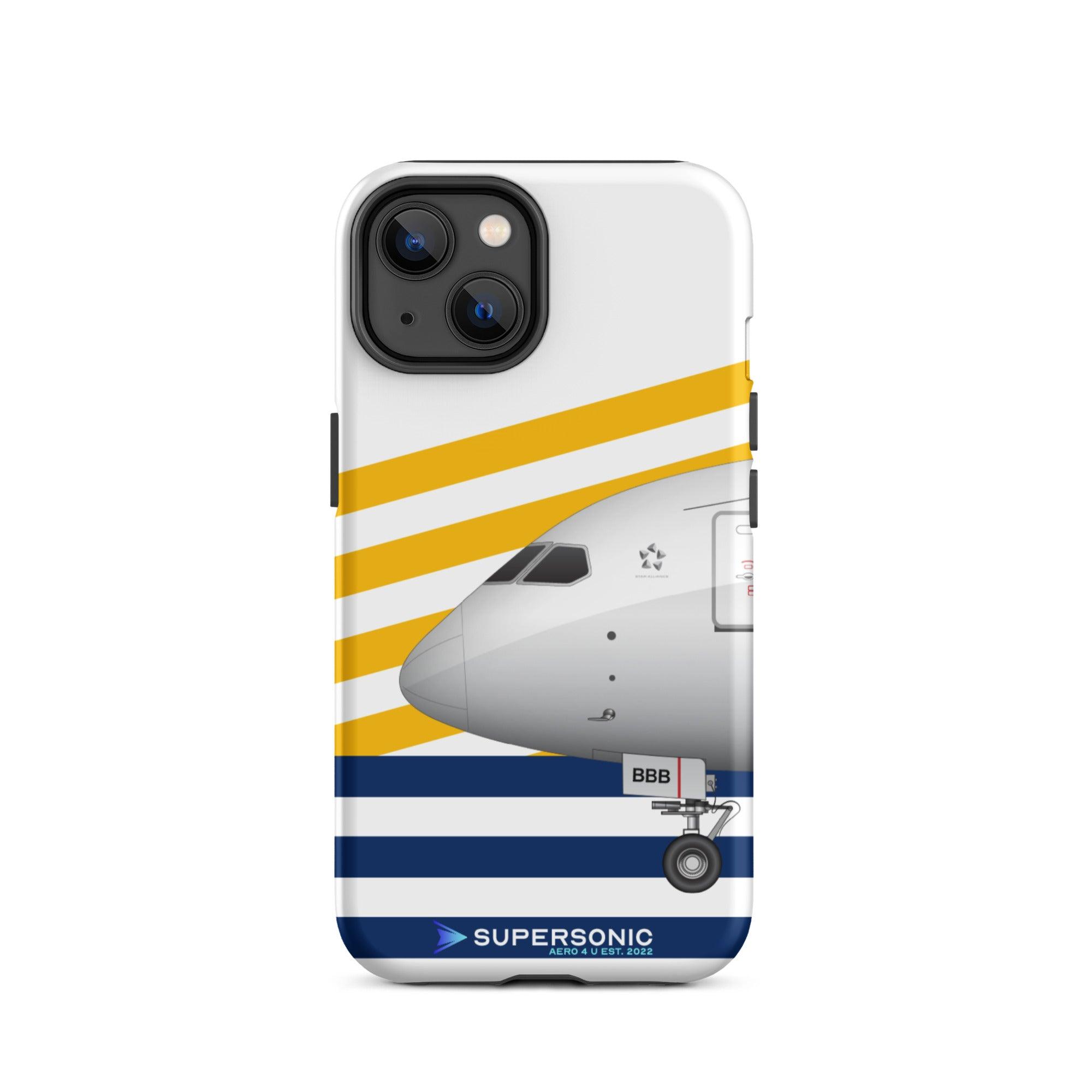 Tough iPhone case Boeing 787 white yellow blue - SUPERSONIC aero 4U