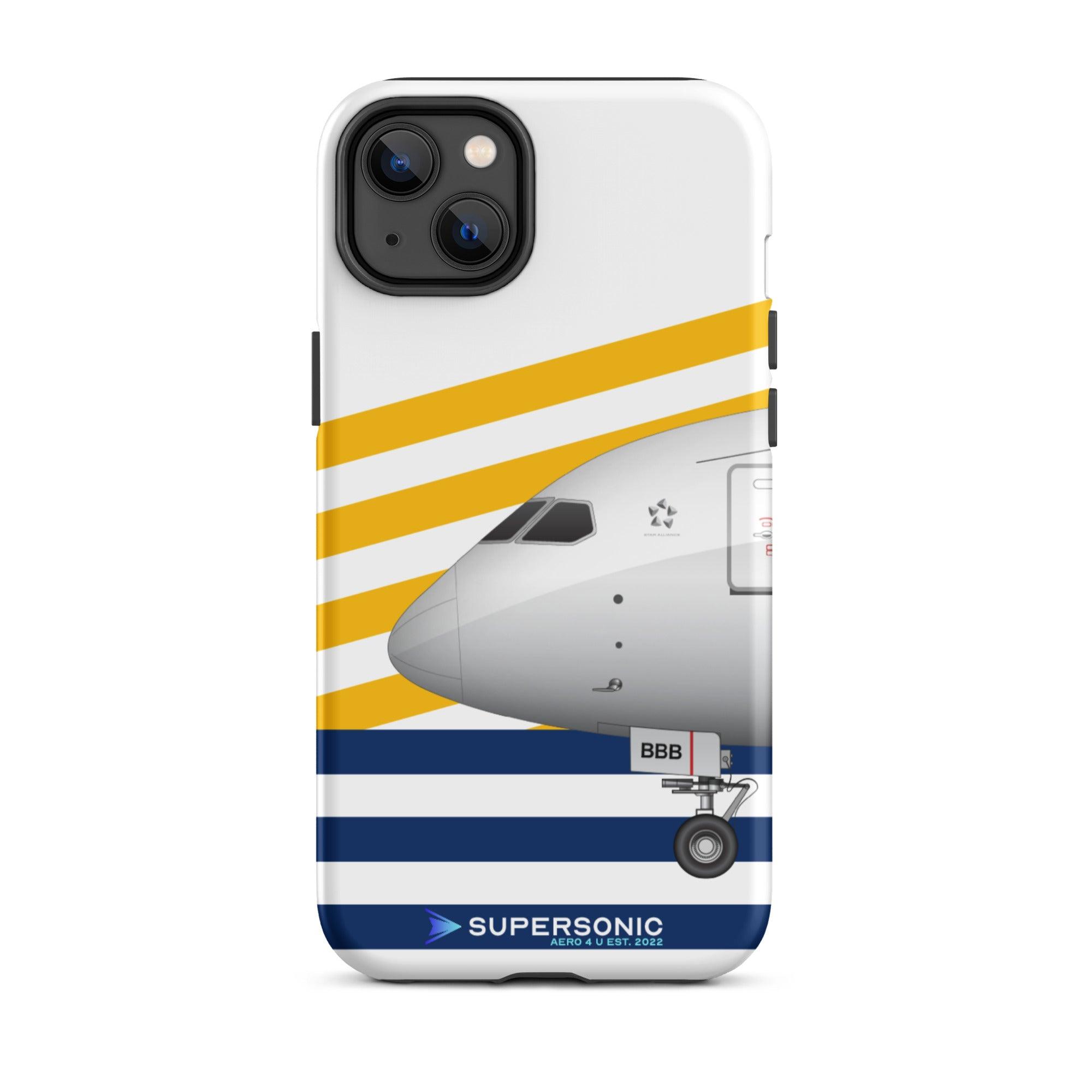 Tough iPhone case Boeing 787 white yellow blue - SUPERSONIC aero 4U