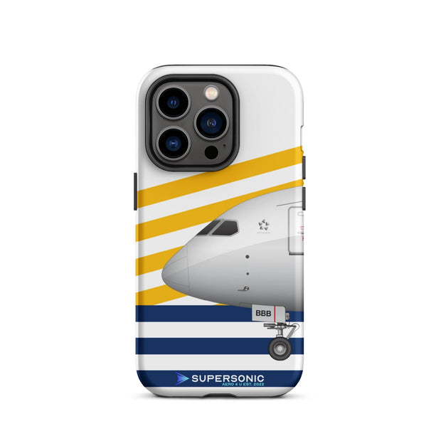 Tough iPhone case Boeing 787 white yellow blue - SUPERSONIC aero 4U
