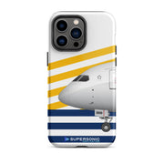Tough iPhone case Boeing 787 white yellow blue - SUPERSONIC aero 4U
