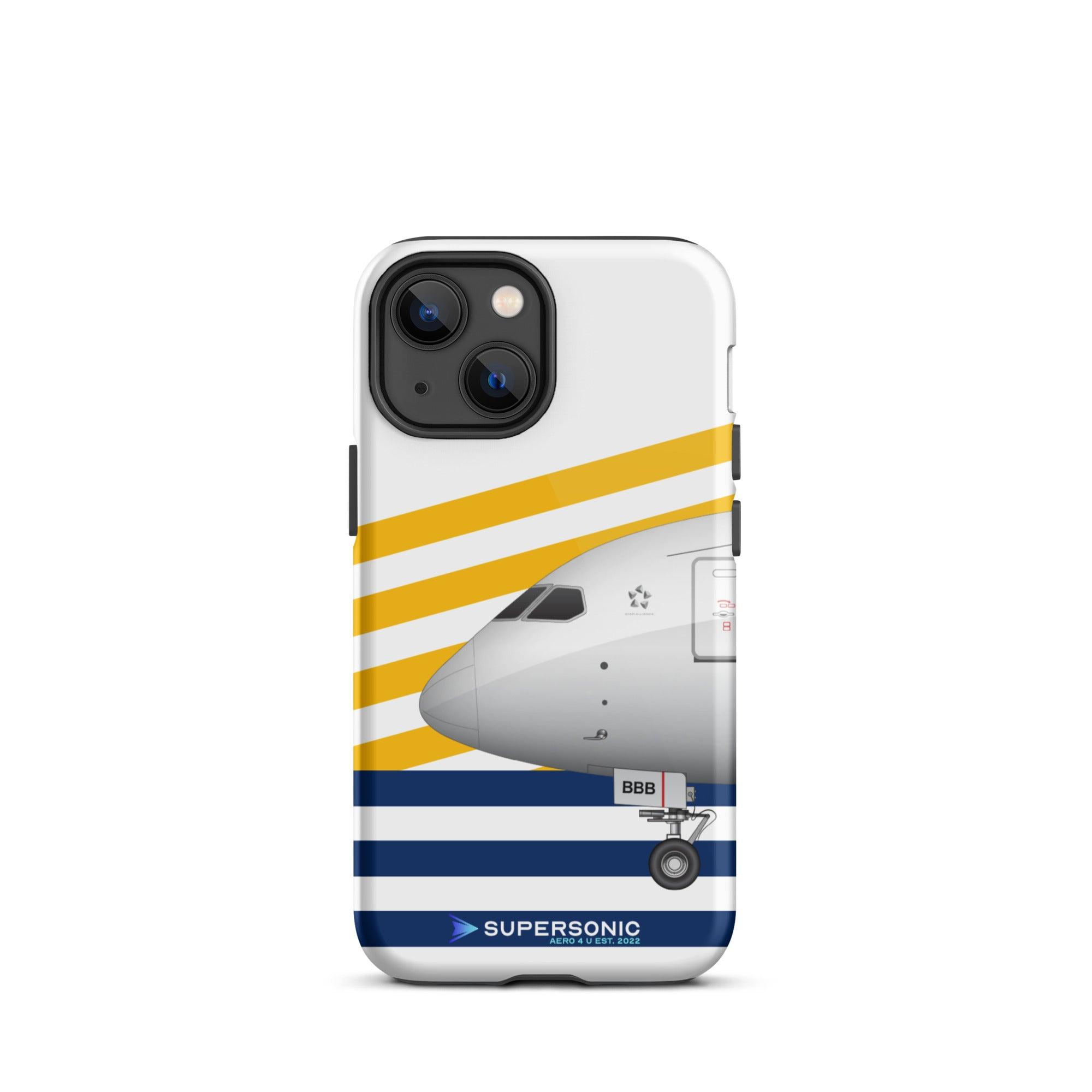 Tough iPhone case Boeing 787 white yellow blue - SUPERSONIC aero 4U