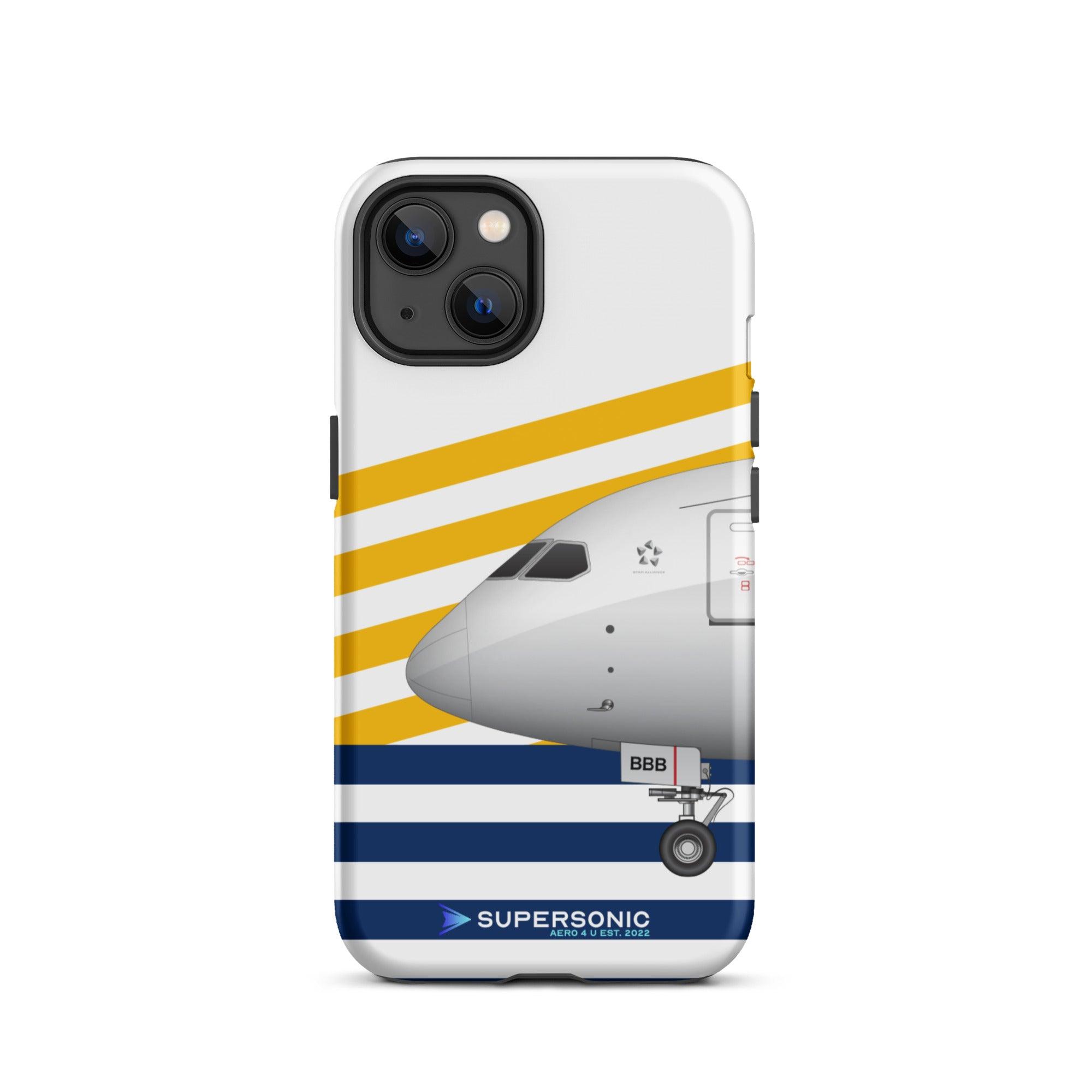 Tough iPhone case Boeing 787 white yellow blue - SUPERSONIC aero 4U