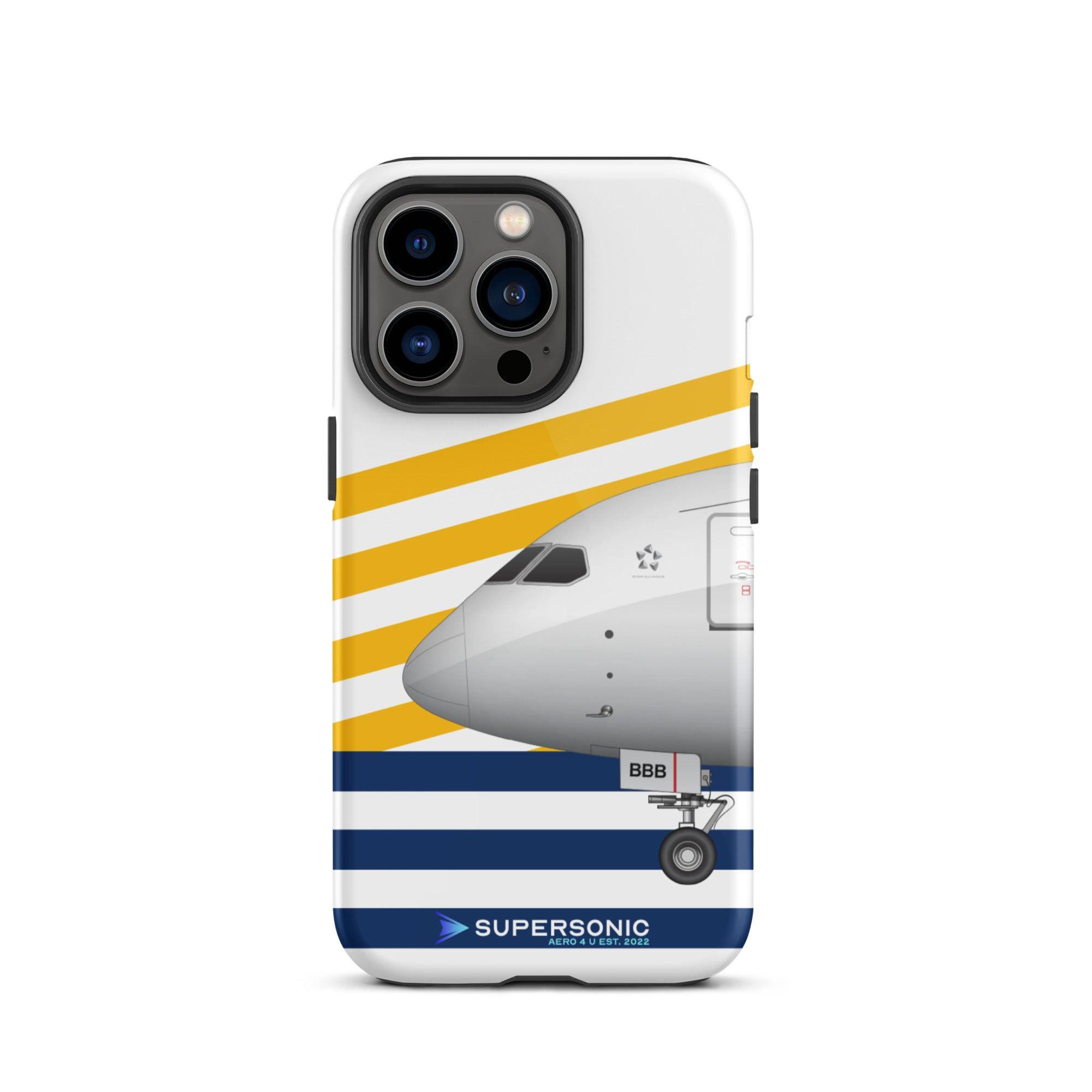 Tough iPhone case Boeing 787 white yellow blue - SUPERSONIC aero 4U