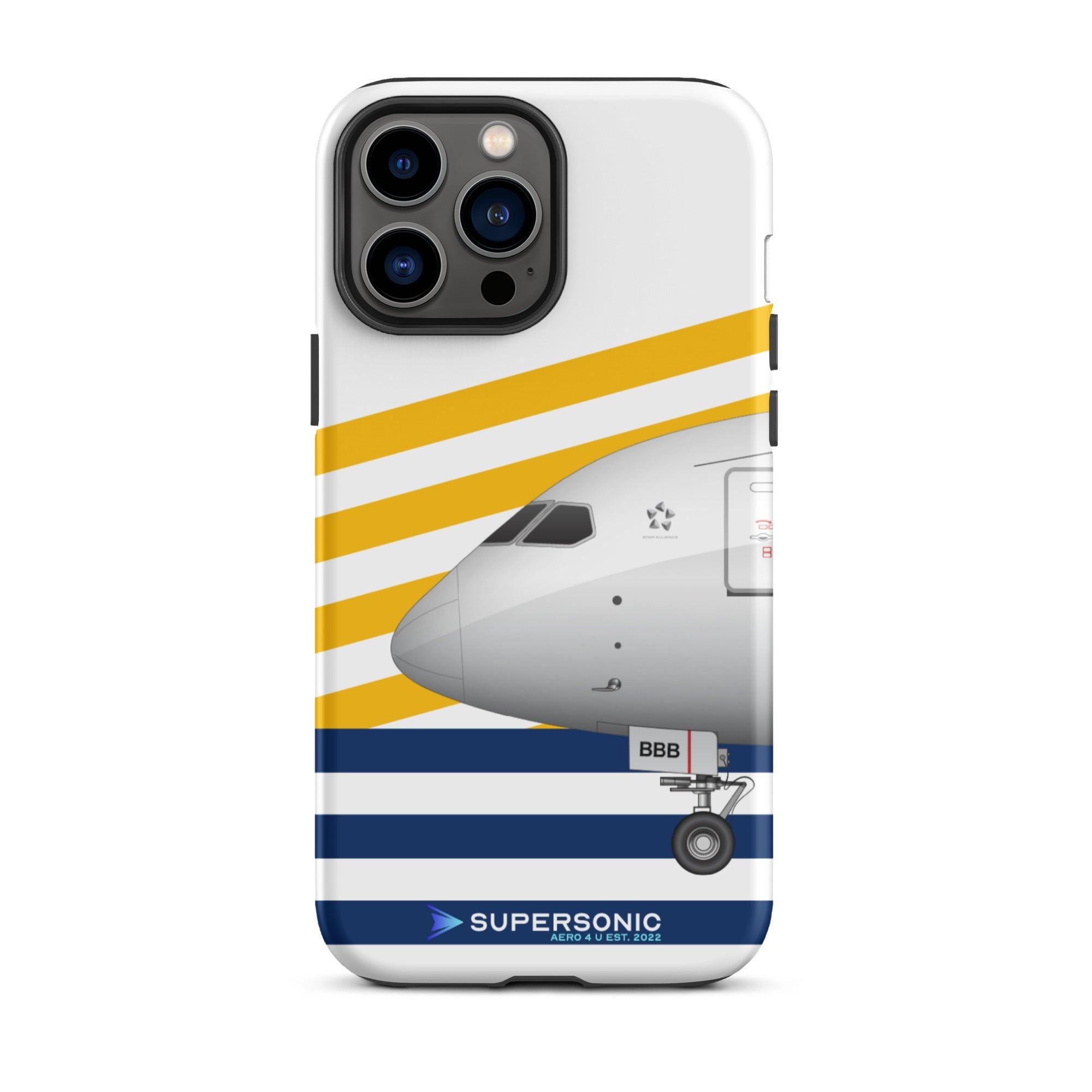 Tough iPhone case Boeing 787 white yellow blue - SUPERSONIC aero 4U