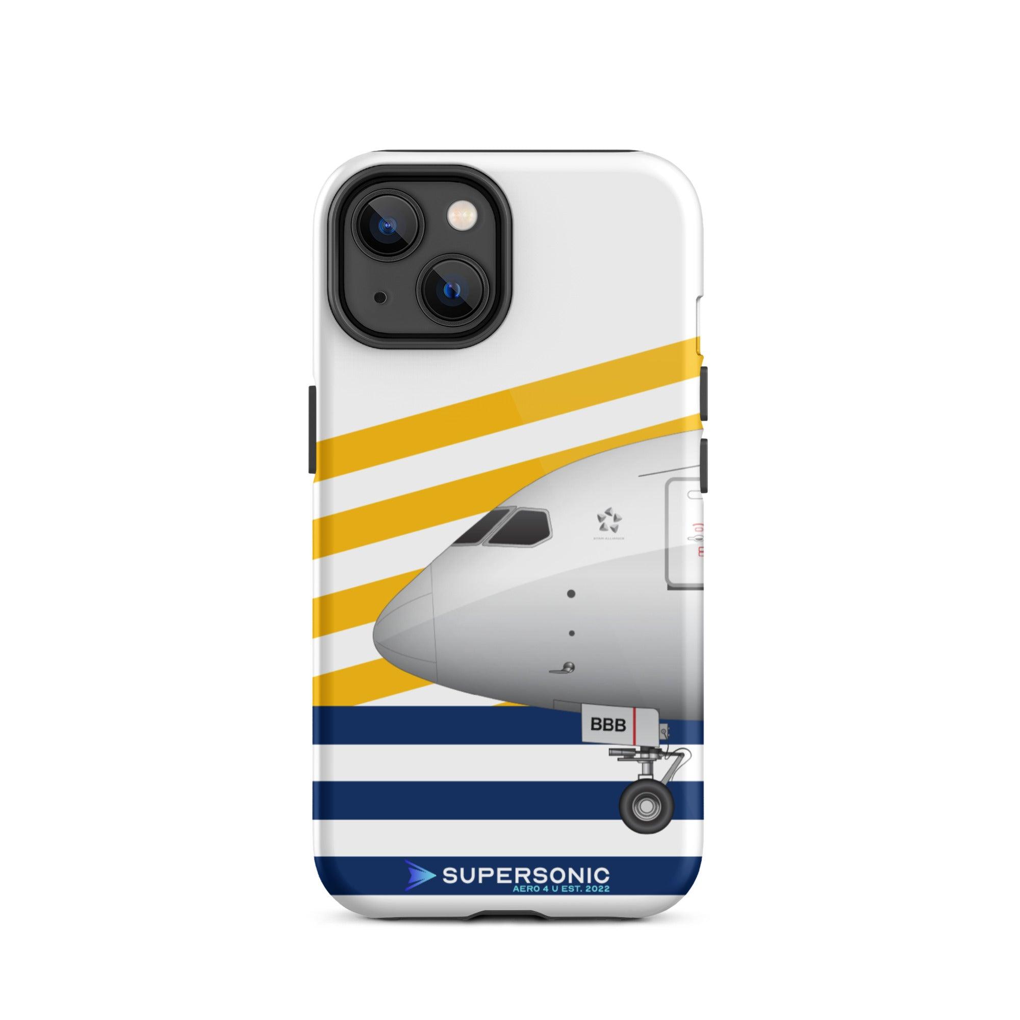 Tough iPhone case Boeing 787 white yellow blue - SUPERSONIC aero 4U