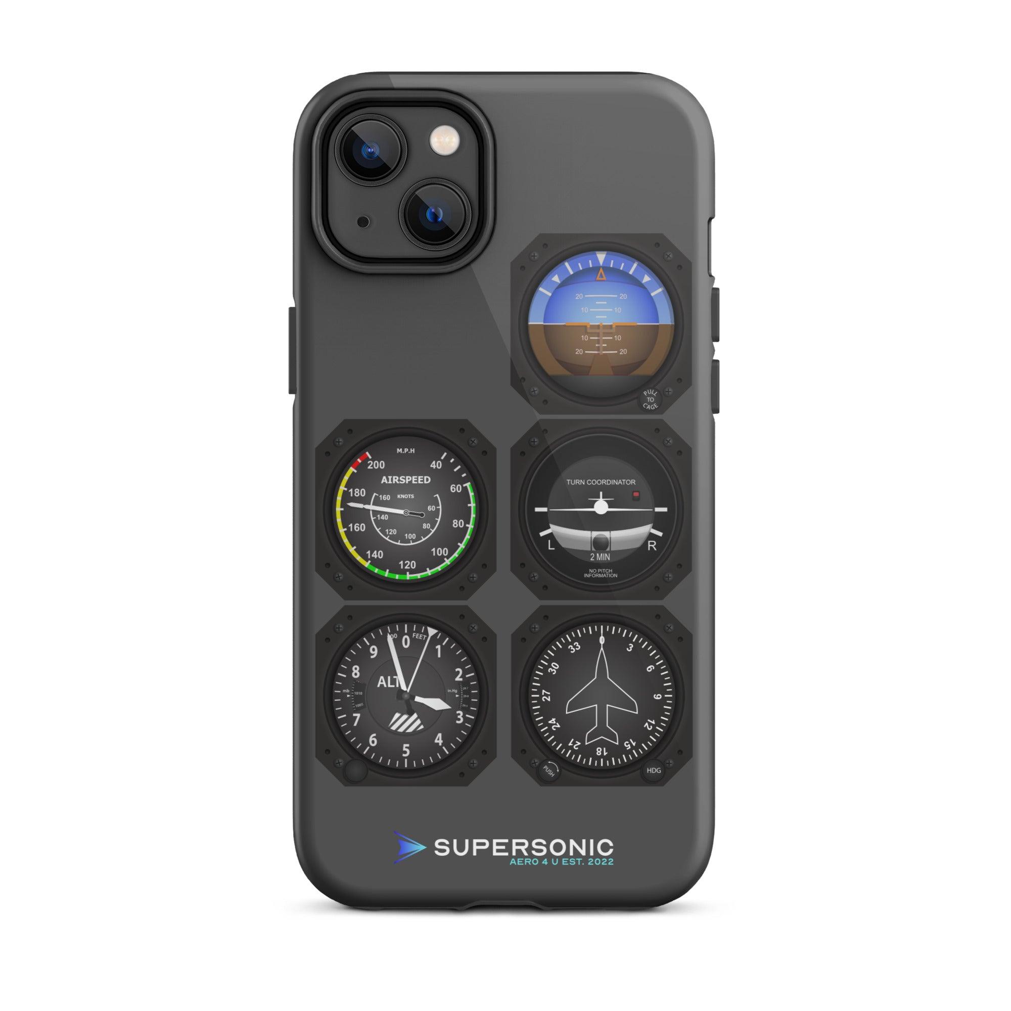 Tough iPhone case Flight Instruments - SUPERSONIC aero 4U