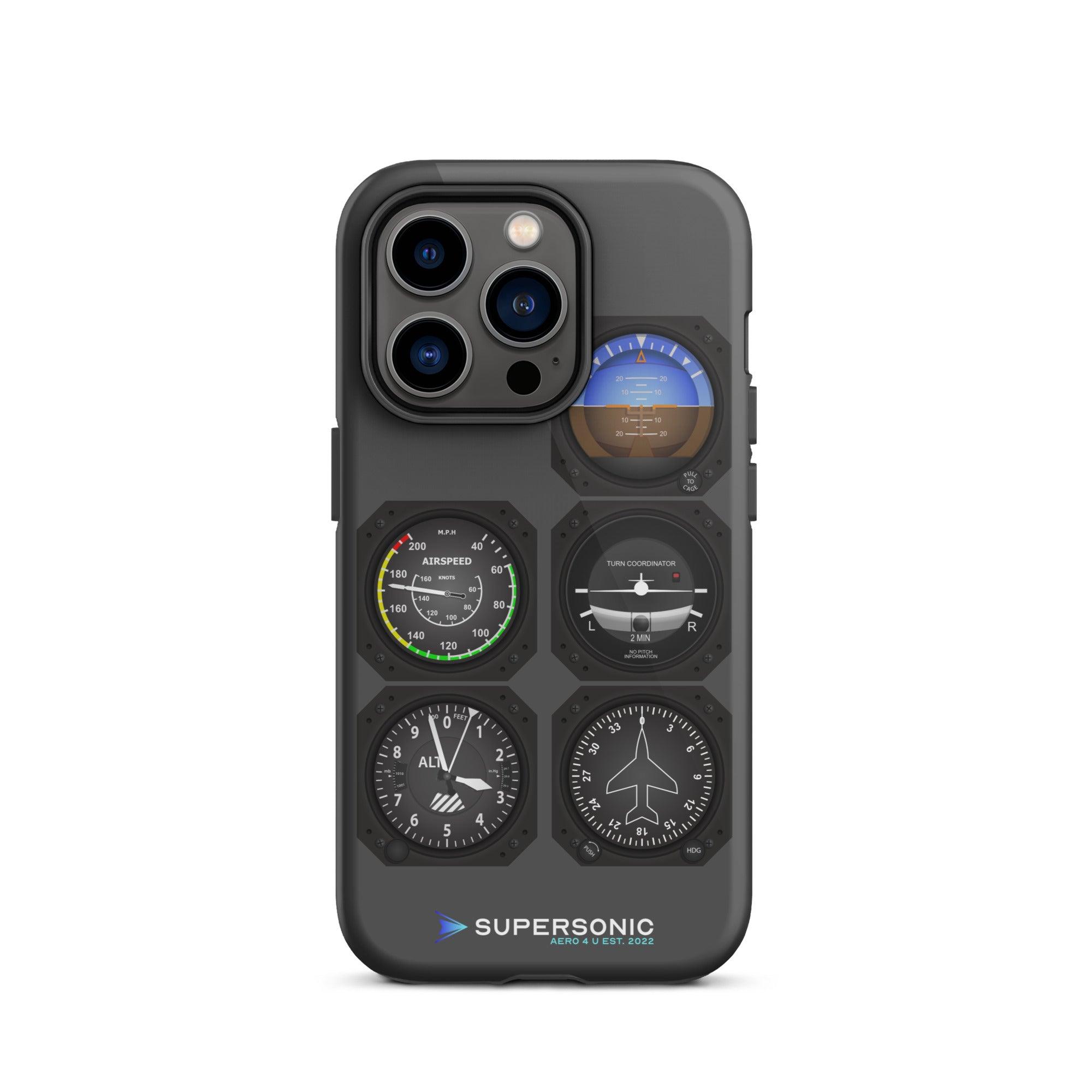 Tough iPhone case Flight Instruments - SUPERSONIC aero 4U