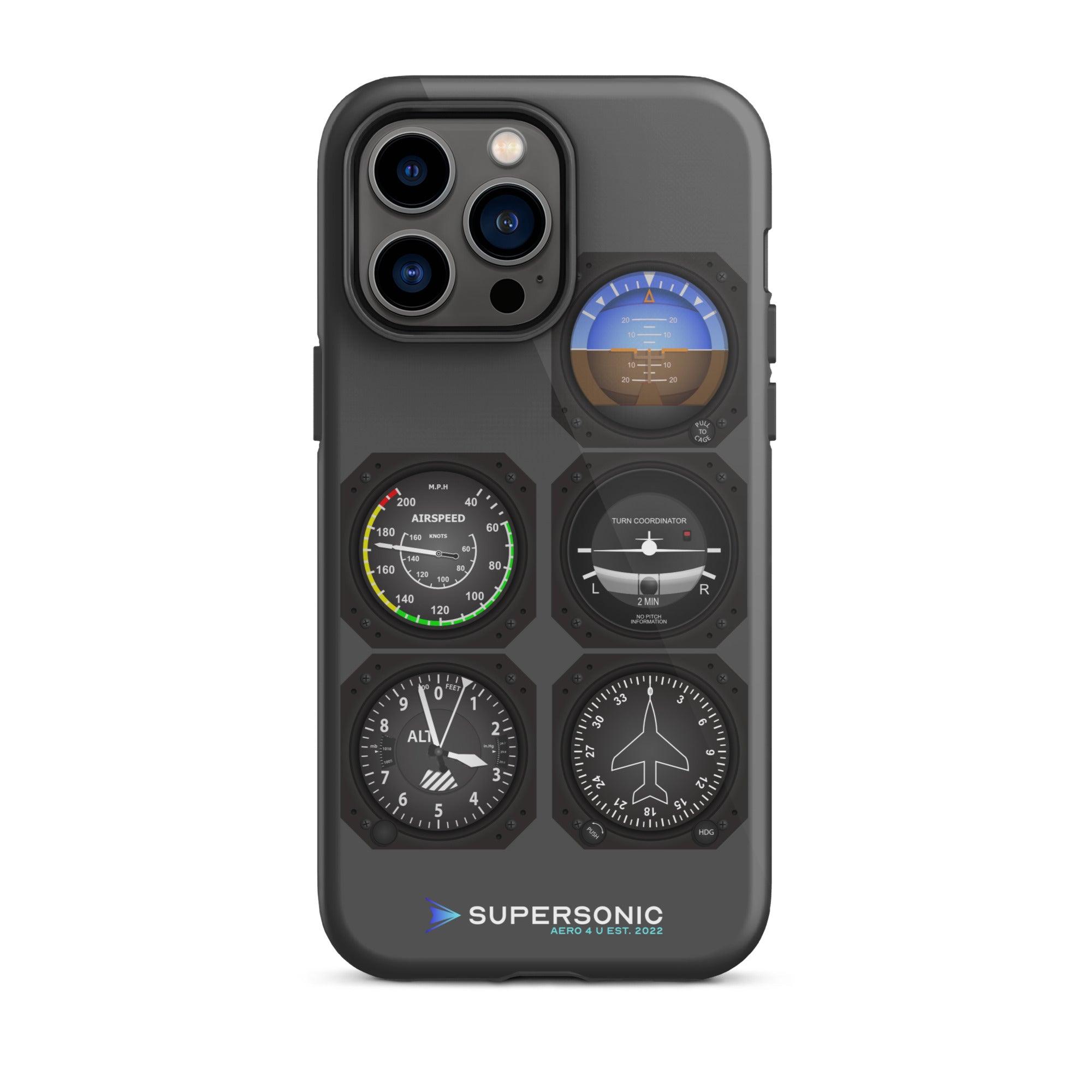 Tough iPhone case Flight Instruments - SUPERSONIC aero 4U