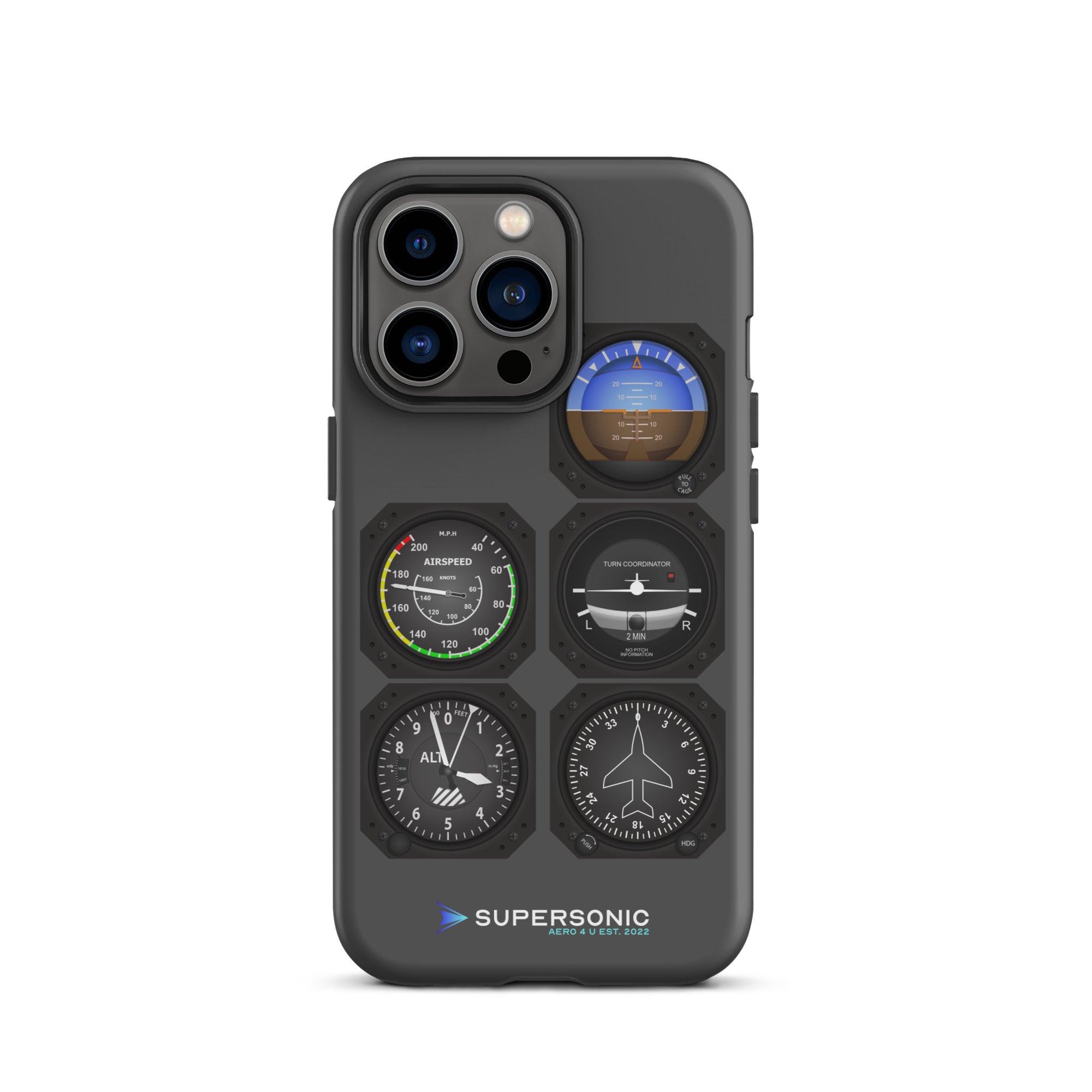 Tough iPhone case Flight Instruments - SUPERSONIC aero 4U