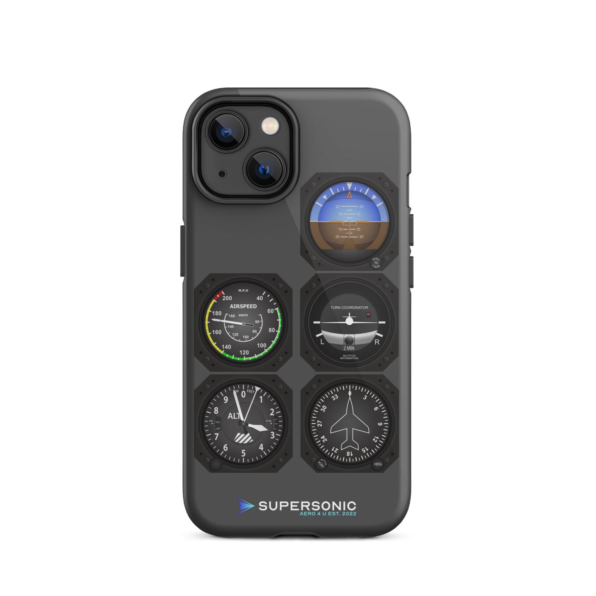 Tough iPhone case Flight Instruments - SUPERSONIC aero 4U