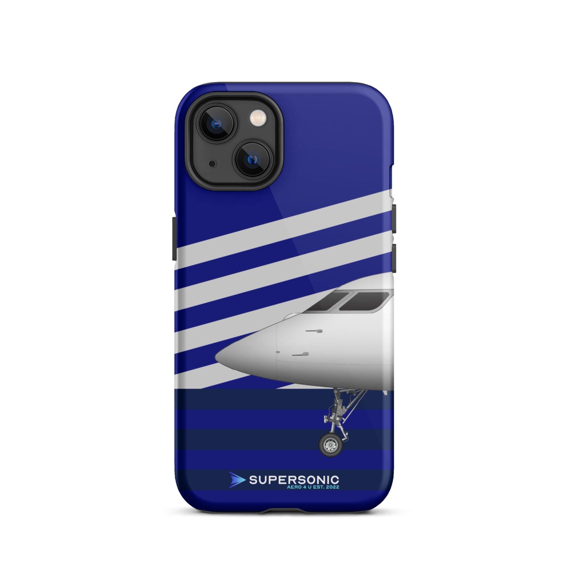 Tough iPhone case "Gulfstream G650" blue - SUPERSONIC aero 4U