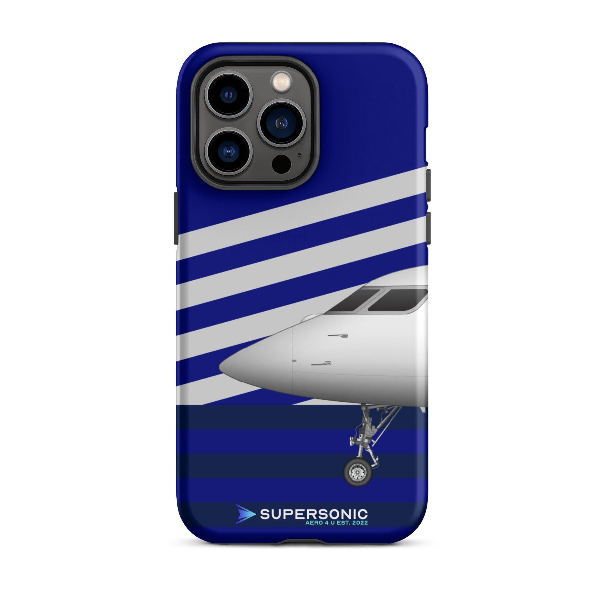 Tough iPhone case "Gulfstream G650" blue - SUPERSONIC aero 4U