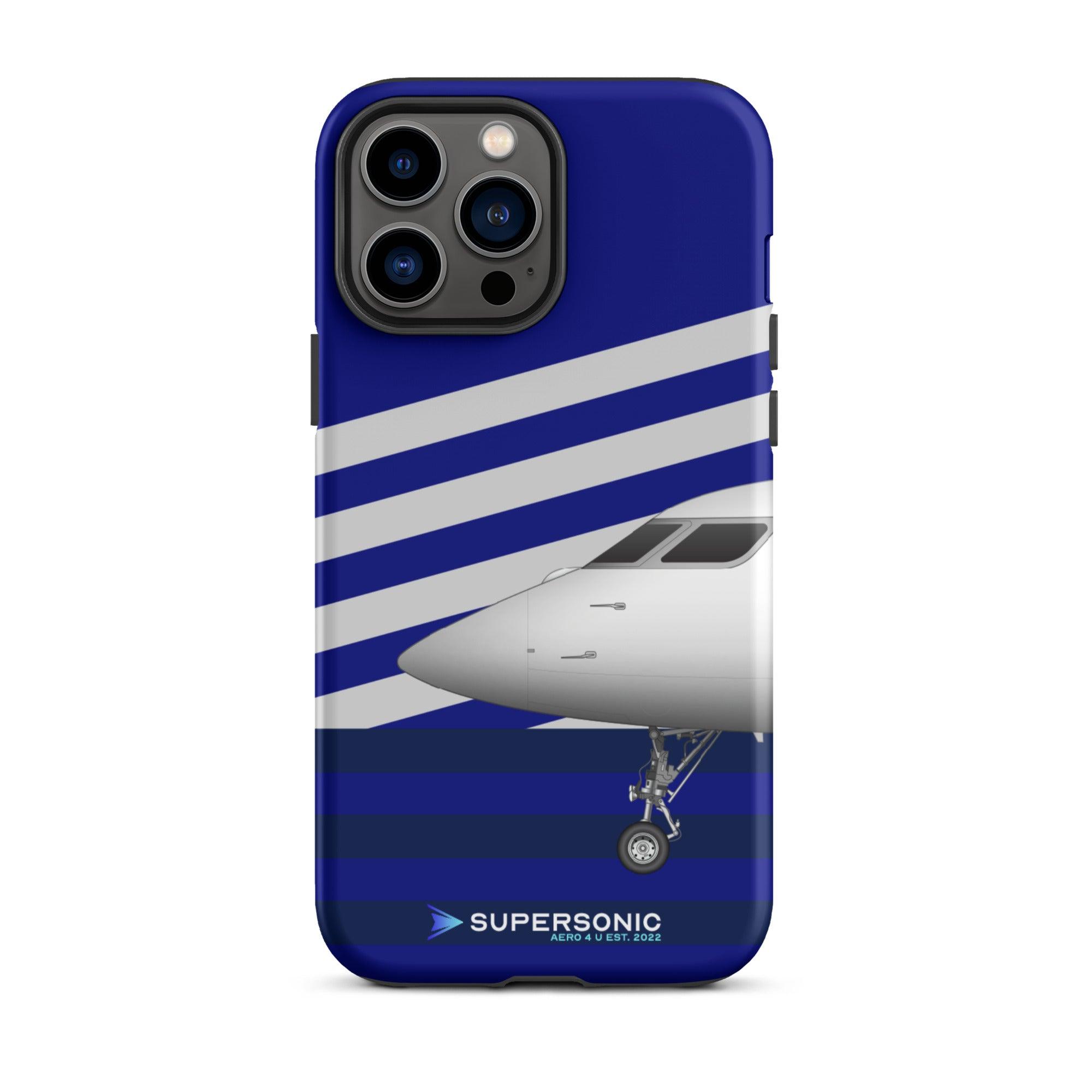 Tough iPhone case "Gulfstream G650" blue - SUPERSONIC aero 4U