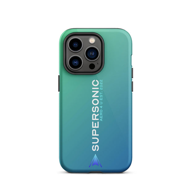 Tough iPhone case "Supersonic" blue green gradient - SUPERSONIC aero 4U