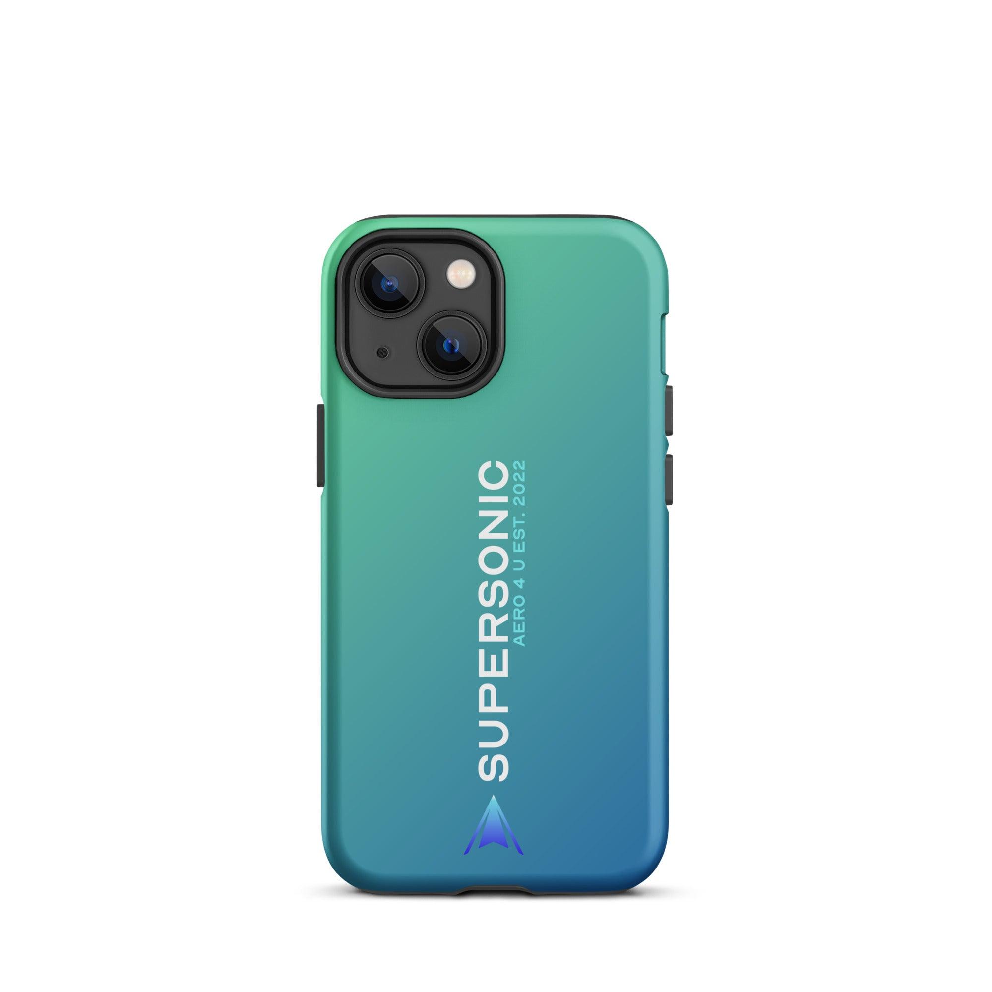 Tough iPhone case "Supersonic" blue green gradient - SUPERSONIC aero 4U