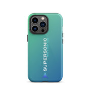Tough iPhone case "Supersonic" blue green gradient - SUPERSONIC aero 4U