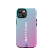 Tough iPhone case "Supersonic" pink turquoise gradient - SUPERSONIC aero 4U