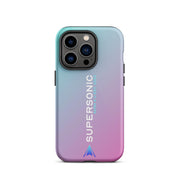 Tough iPhone case "Supersonic" pink turquoise gradient - SUPERSONIC aero 4U