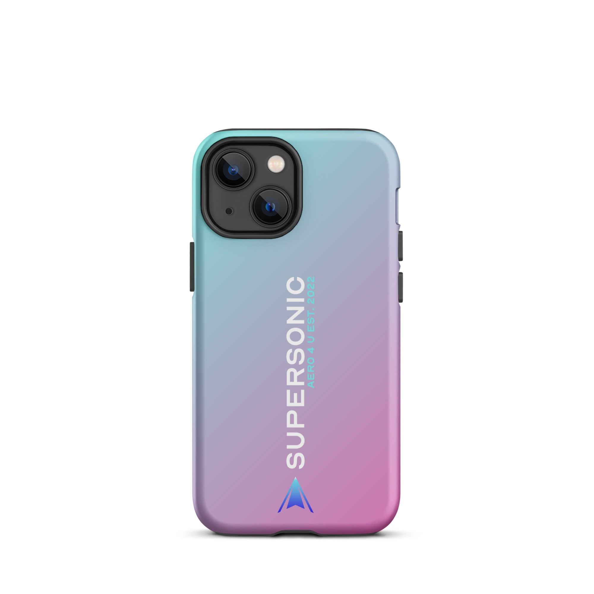 Tough iPhone case "Supersonic" pink turquoise gradient - SUPERSONIC aero 4U