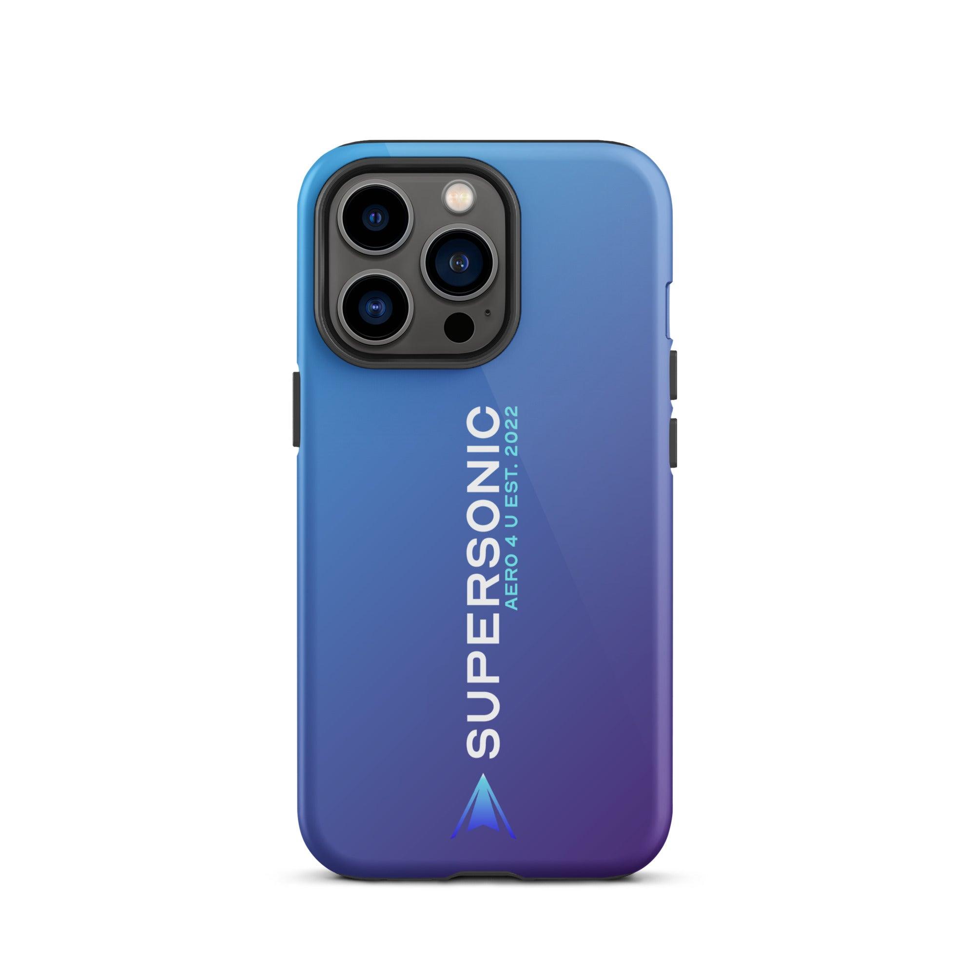 Tough iPhone case "Supersonic" purple blue gradient - SUPERSONIC aero 4U