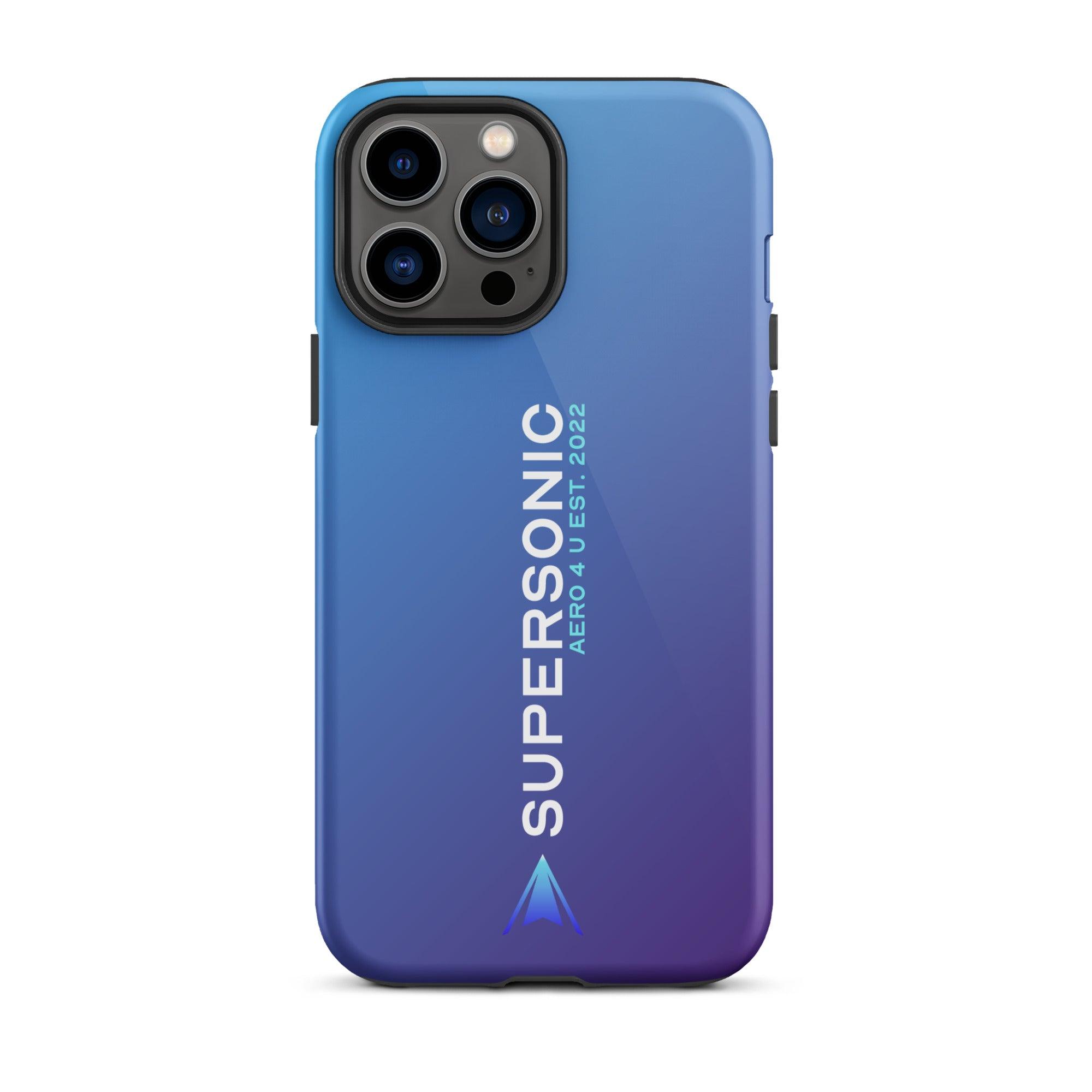 Tough iPhone case "Supersonic" purple blue gradient - SUPERSONIC aero 4U